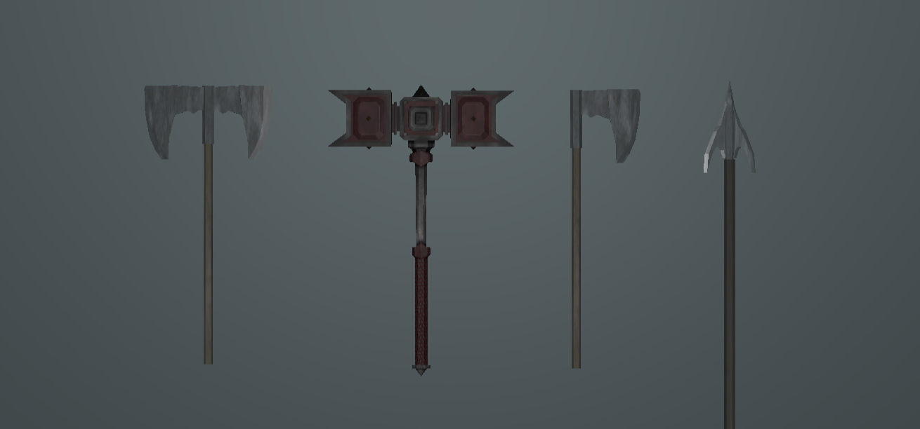 Weapons I modelled